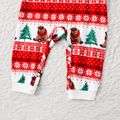 Christmas Family Matching Allover Xmas Tree Print Red Long-sleeve Pajamas Sets (Flame Resistant) ColorBlock