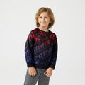 Activewear Kid Boy Letter Print Raglan Sleeve Pullover Sweatshirt Ombre image 2