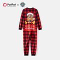 PAW Patrol Family Matching Cartoon Dog Print Christmas Red Plaid Long-sleeve Onesies Pajamas (Flame Resistant) redblack image 4