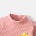 Looney Tunes Toddler Girl 100% Cotton Embroidered Turtleneck Long-sleeve Ribbed Tee Pink image 4