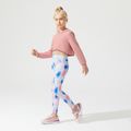 Activewear Kid Girl Solid Color Crop Hoodie Sweatshirt Pink image 3