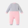 Looney Tunes Baby Boy/Girl 95% Cotton Long-sleeve Faux-two Animal Embroidered Jumpsuit Light Pink image 2