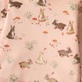 Toddler Girl Floral Rabbit Print Mock Neck Waffle Long-sleeve Tee pink image 4