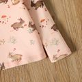 Toddler Girl Floral Rabbit Print Mock Neck Waffle Long-sleeve Tee pink image 5