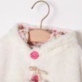 Baby Kitty Embroidery 3D Ear Hooded Fluffy Cloak Coat White image 3