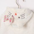 Baby Kitty Embroidery 3D Ear Hooded Fluffy Cloak Coat White image 4