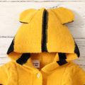 Baby Boy/Girl Tiger Design Knitted Long-sleeve Hooded Button Front Jumpsuit Yellow image 3