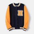 Family Matching Letter Embroidered Colorblock Long-sleeve Bomber Jackets ColorBlock image 2