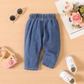 Baby Girl Allover Rose Floral Print Straight-fit Jeans Blue image 1