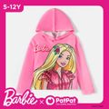 Barbie Kid Girl Big Character Graphic Hooded Sweatshirt Pink