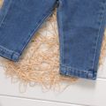 Baby Girl Bow Front Lace Spliced Jeans Blue image 5