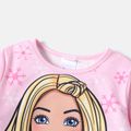 Barbie 2pcs Kid Girl Christmas Snowflake Print Sweatshirt and Elasticized Pants Set Pink image 5