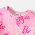 Barbie 2pcs Toddler Girl Allover Print Sweatshirt and Skirt Leggings Set Pink image 4
