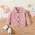 Baby Girl Pink Corduroy Long-sleeve Jacket Pink image 1