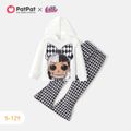 L.O.L. SURPRISE! 2pcs Kid Girl Characters Print White Hoodie Sweatshirt and Houndstooth Flared Pants Set White image 1