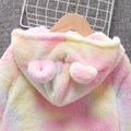 Kid Girl Tie Dyed Fuzzy Fleece Hooded Jacket Colorful image 2