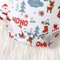 Christmas 2pcs Baby Boy 100% Cotton Suspender Pants and Bow Front Allover Print Long-sleeve Shirt Set Red image 5