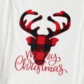 Christmas Family Matching Deer & Letter Embroidered Thickened Polar Fleece Long-sleeve Red Plaid Pajamas Sets (Flame Resistant) redblack image 4