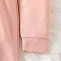 Vestido de moletom com capuz rosa/veludo de cor sólida para menina infantil Rosa escuro image 4