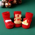 1 Pair Baby / Toddler Christmas 3D Cartoon Decor Non-slip Socks Yellow image 2