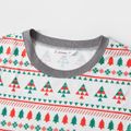 Christmas Family Matching Allover Xmas Tree Print Long-sleeve Pajamas Sets (Flame Resistant) White image 4