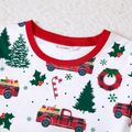 Christmas Family Matching Allover Xmas Tree & Car Print Long-sleeve Pajamas Sets (Flame Resistant) Multi-color image 3