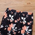 2pcs Kid Girl 3D Bowknot Design Ruffle Hem Long-sleeve Tee and Floral Print Flared Pants Set Khaki image 5