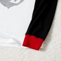 Christmas Family Matching Santa Claus Print Raglan-sleeve Plaid Pajamas Sets (Flame Resistant) redblack image 5