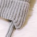 Baby Cute Bear Shape Lace Up Knitted Hat Grey image 3