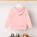 Kid Girl Letter Print Pocket Design Hoodie Sweatshirt Pink