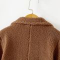 Mommy and Me Brown Lapel Collar Long-sleeve Thermal Sherpa Fleece Coat Brown image 5