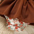Baby Girl Long-sleeve Floral Print Spliced Dress/Romper Brown image 5