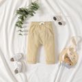 Baby Boy/Girl Solid Waffle Pants with Pocket Apricot image 1