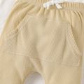 Baby Boy/Girl Solid Waffle Pants with Pocket Apricot image 5