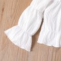 2pcs Toddler Girl Boho Ruffled Off Shoulder Blouse and Flared Pants Set White image 4