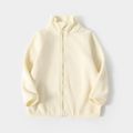 Toddler Girl/Boy Solid Color Stand Collar Fleece Jacket Apricot image 1