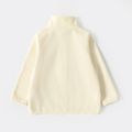 Toddler Girl/Boy Solid Color Stand Collar Fleece Jacket Apricot image 3