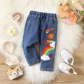 Baby Boy/Girl Rainbow & Letter Print Jeans Blue image 1