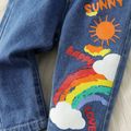 Baby Boy/Girl Rainbow & Letter Print Jeans Blue image 4
