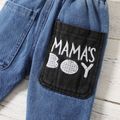 Baby Boy Letter Embroidered Jeans with Pockets Blue image 3