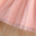 Toddler Girl Sweet Polka dots Mesh Design Long-sleeve Pink Dress Pink image 5