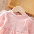 Toddler Girl Sweet Polka dots Mesh Design Long-sleeve Pink Dress Pink image 4