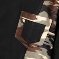 2pcs Kid Boy Leopard Print Pocket Design Sweatshirt and Elasticized Pants Set Black image 4