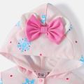 Looney Tunes Baby Girl Christmas Snowflake Print Animal Graphic Bow Front Hooded Long-sleeve Jumpsuit Light Pink image 3