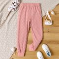 Kid Boy/Kid Girl Solid Color Textured Jacquard Elasticized Pants Pink image 1