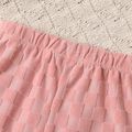 Calças elásticas jacquard texturizadas de cor sólida para menino/menina Rosa image 3