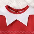 Christmas Baby Boy/Girl Contrast Collar Allover Print Long-sleeve Jumpsuit Red image 4