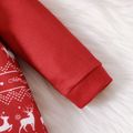 Christmas Baby Boy/Girl Contrast Collar Allover Print Long-sleeve Jumpsuit Red image 5