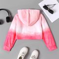 Kid Girl Letter Print Tie Dyed Hoodie Sweatshirt Pink image 5