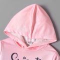 Kid Girl Letter Print Tie Dyed Hoodie Sweatshirt Pink image 2